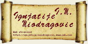 Ignjatije Miodragović vizit kartica